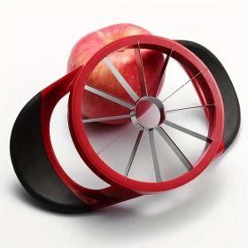Apple Slicer Corer, Stainless Steel Upgrade 12 Sharp Apple Slicer Large, Ergonomic Plastic Handle Non-slip And Easy To Hold (Color: Black and red (labor-saving tool))